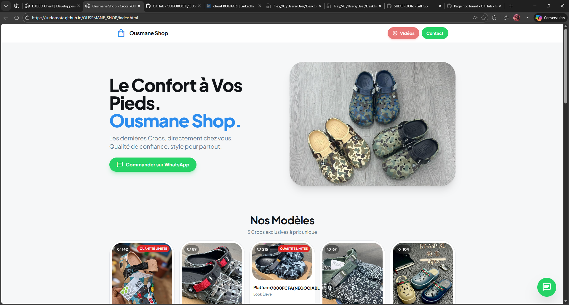 Aperçu du site Ousmane Shop